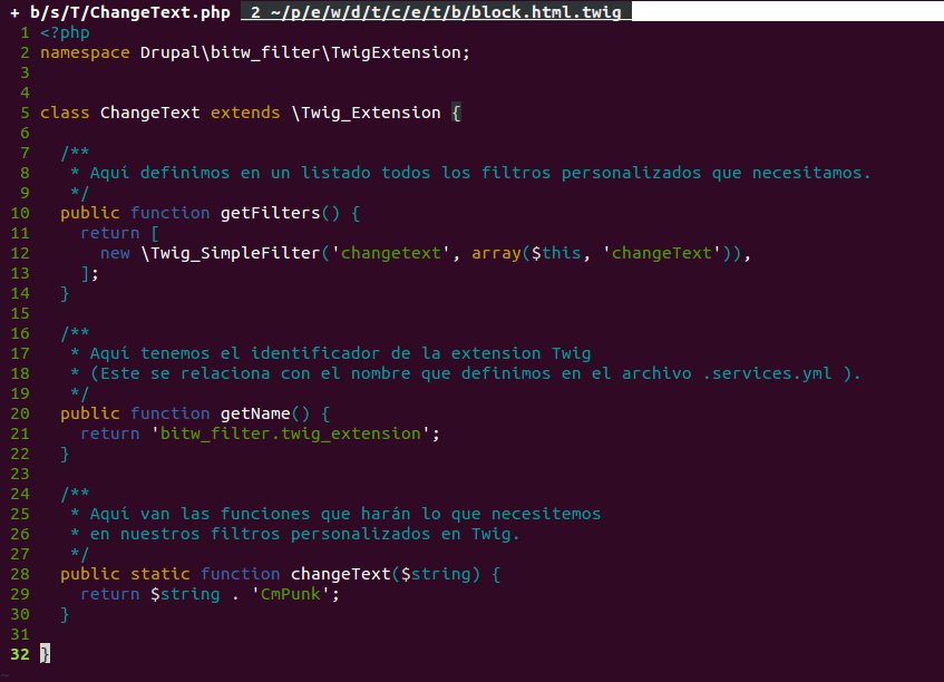 Archivo que tendrá la extensión Twig