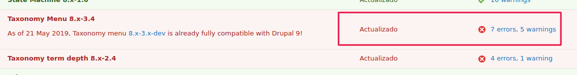 drupal upgrade status